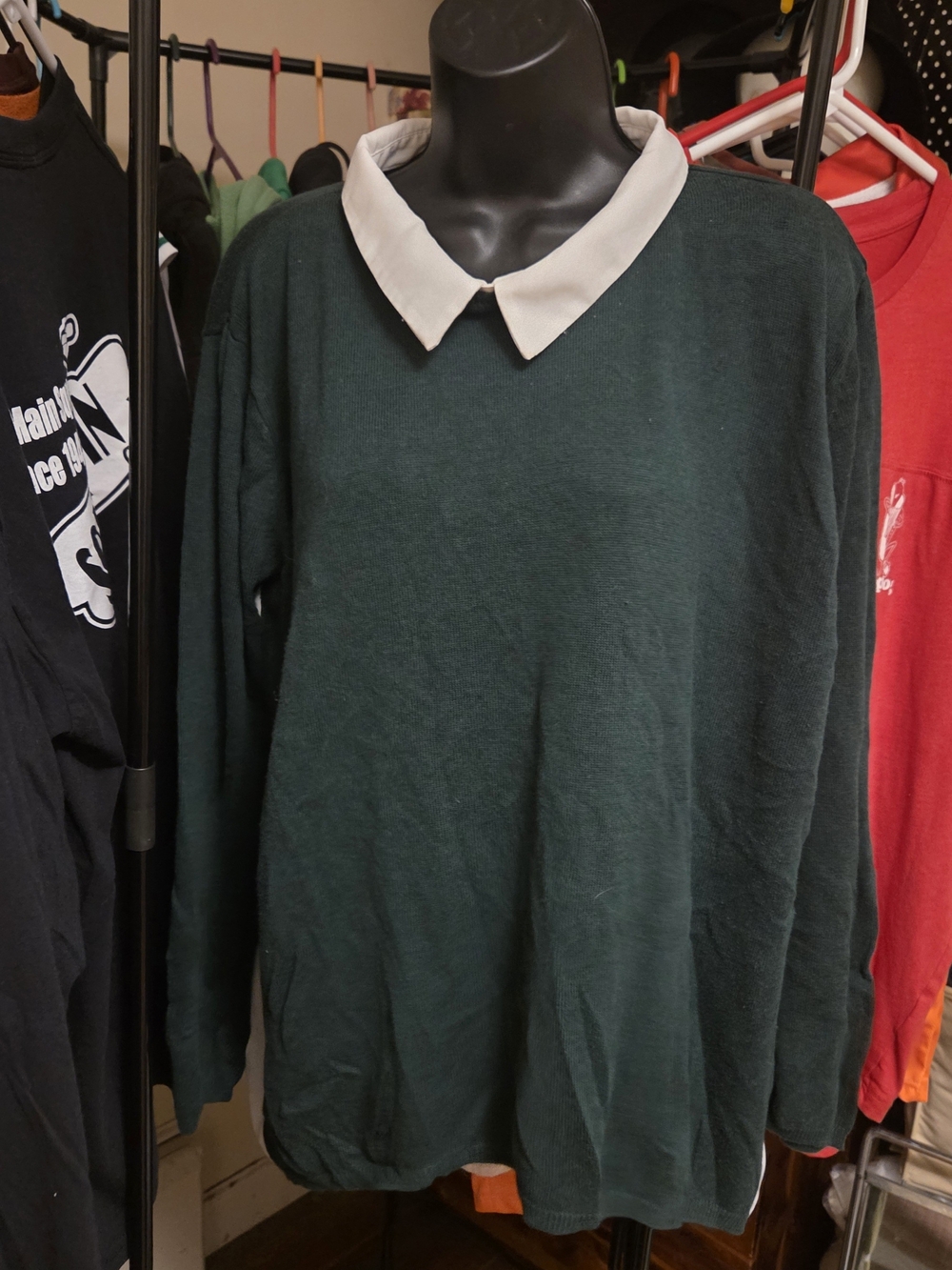 Atmosphere Green and White Sweater Blouse